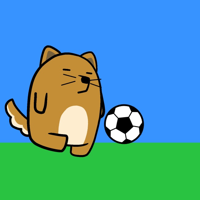 コツン犬シュートGIFアニメ