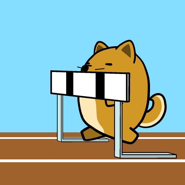 ハードル跳ばない犬GIFアニメ