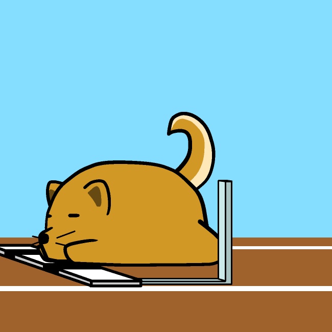 ハードル失敗犬GIFアニメ