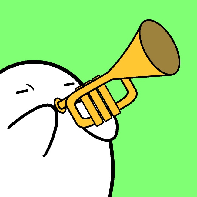 トランペット吹くキャラGIFアニメ