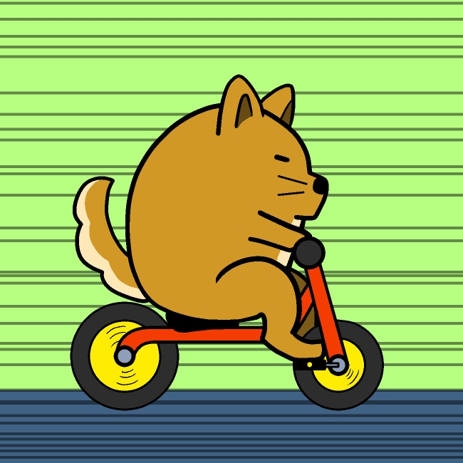 三輪車こぎこぎ犬GIFアニメ