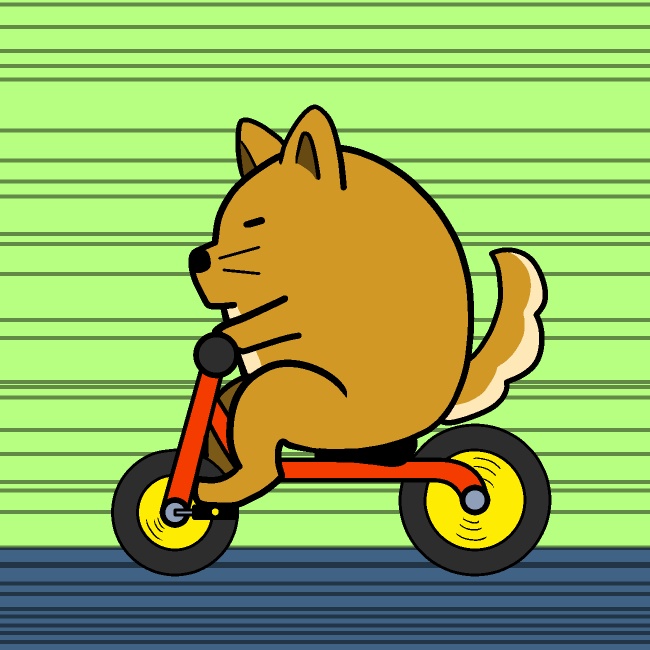 三輪車こぎこぎ犬GIFアニメ