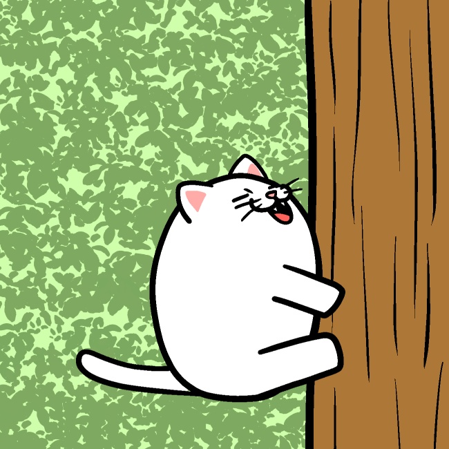 木登りずり落ち猫GIFアニメ