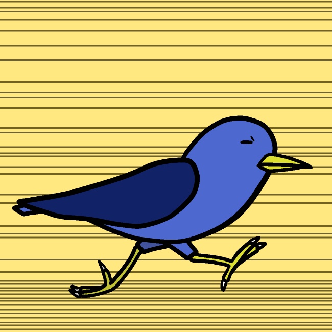 飛ばずに走る鳥GIFアニメ