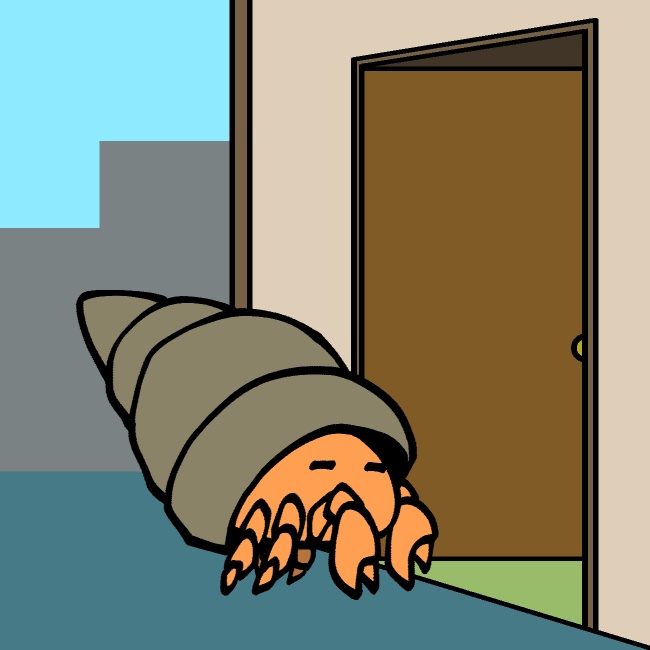 宿に帰るヤドカリGIFアニメ