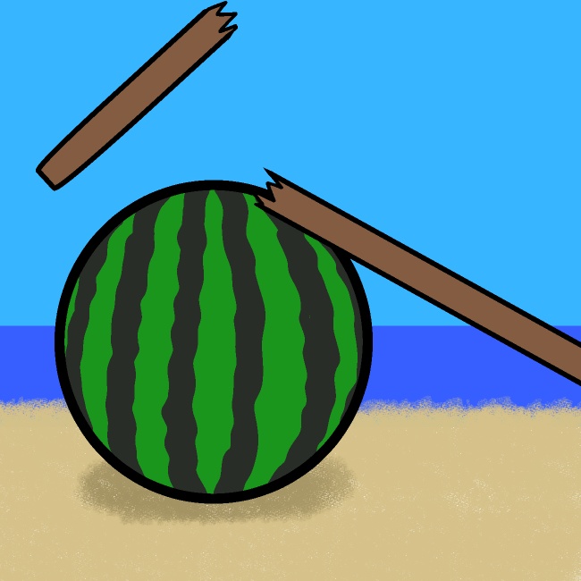 スイカ割れずGIFアニメ