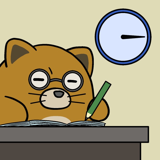 黙々と勉強犬GIFアニメ