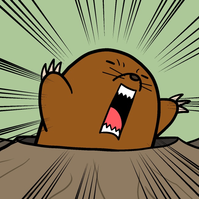 穴から出てきモグラGIFアニメ