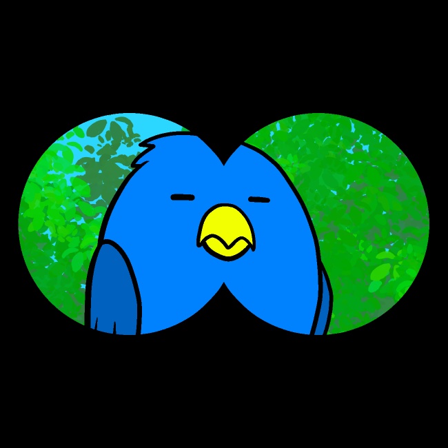 双眼鏡バードウォッチングGIFアニメ