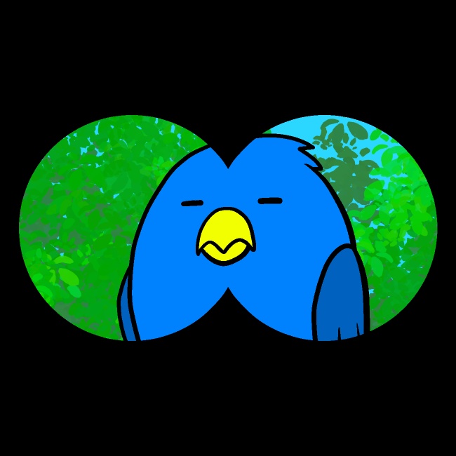 双眼鏡バードウォッチングGIFアニメ