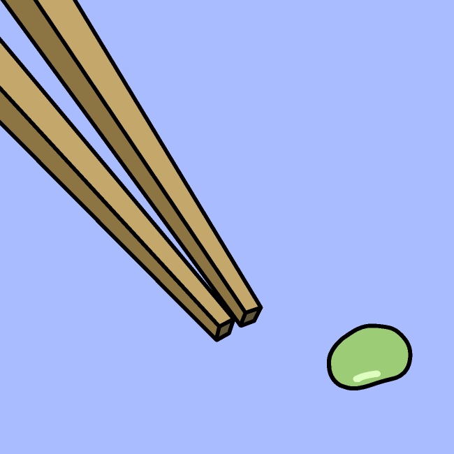 豆の箸つまみGIFアニメ