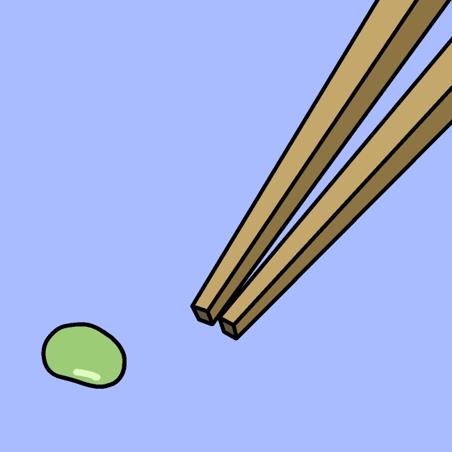 豆の箸つまみGIFアニメ