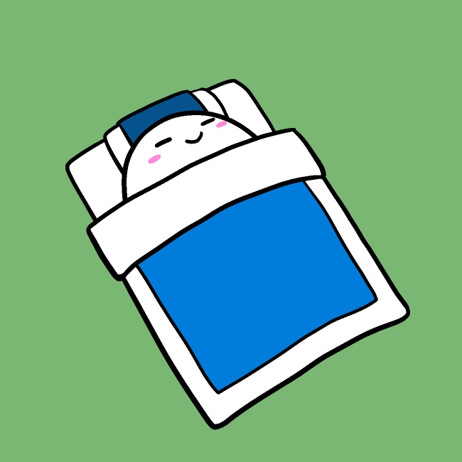 滑りこみ就寝GIFアニメ