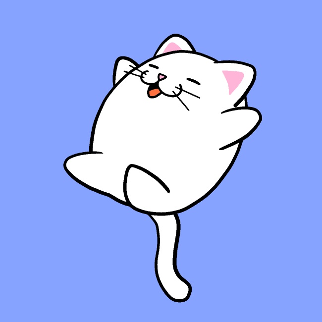 胴上げ猫GIFアニメ