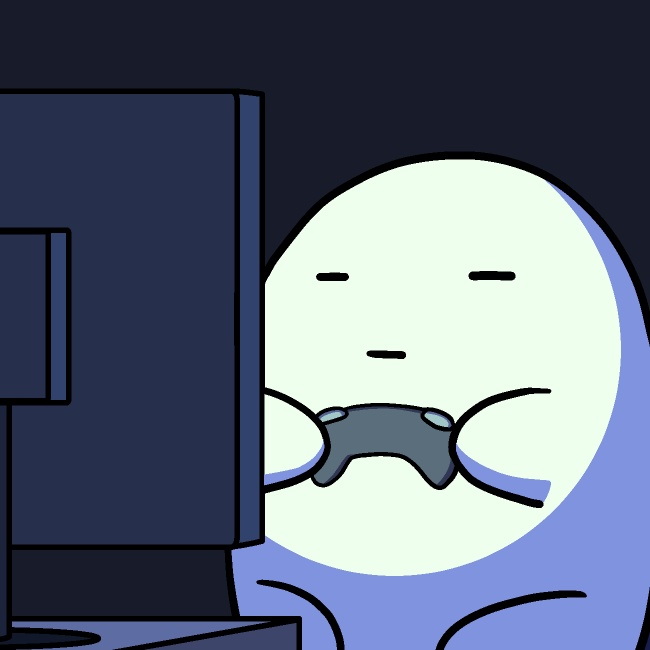 夜中にテレビゲームぴこぴこGIFアニメ