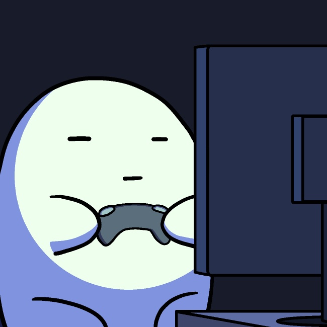 夜中にテレビゲームぴこぴこGIFアニメ