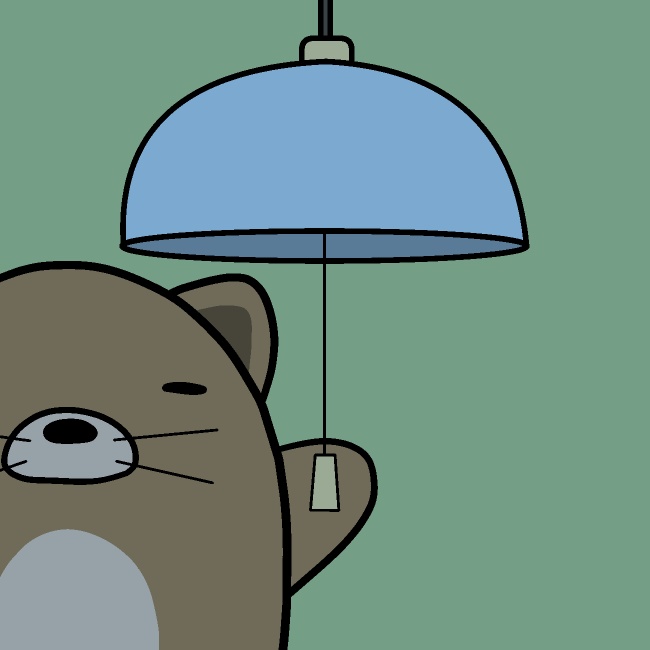 おやすみ電気消し犬GIFアニメ