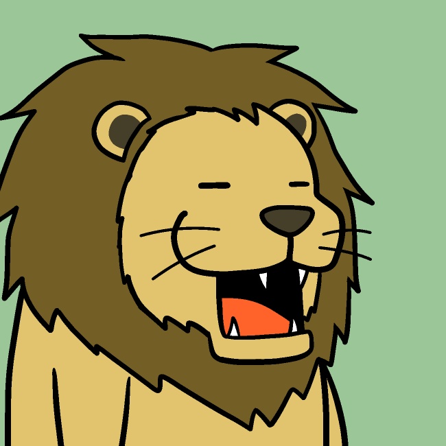 驚いて口あんぐりライオンGIFアニメ