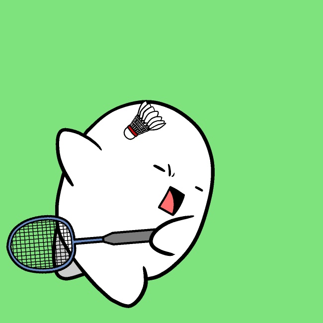 バドミントン空振りGIFアニメ