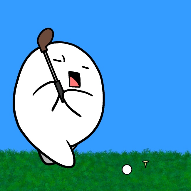 ゴルフ空振りGIFアニメ
