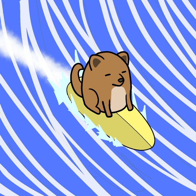 波乗り犬GIFアニメ
