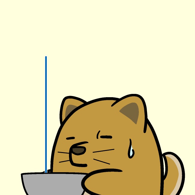雨漏り受け大忙し犬GIFアニメ
