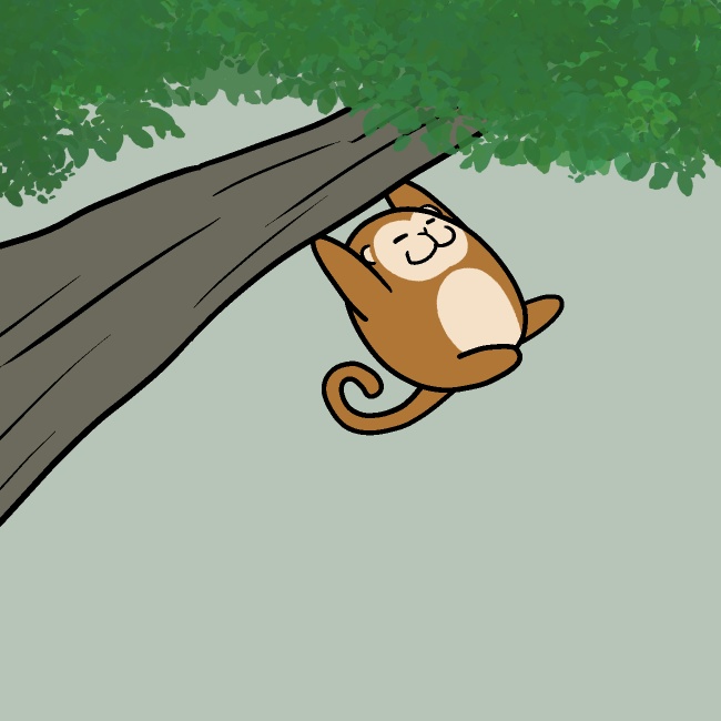 無限木の枝移動サルGIFアニメ