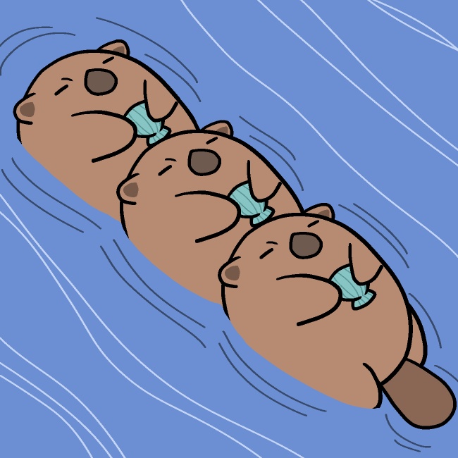 3連ぽこぽこラッコGIFアニメ