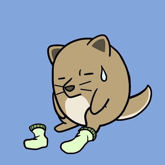 ぷるぷる靴下履きたい犬GIFアニメ