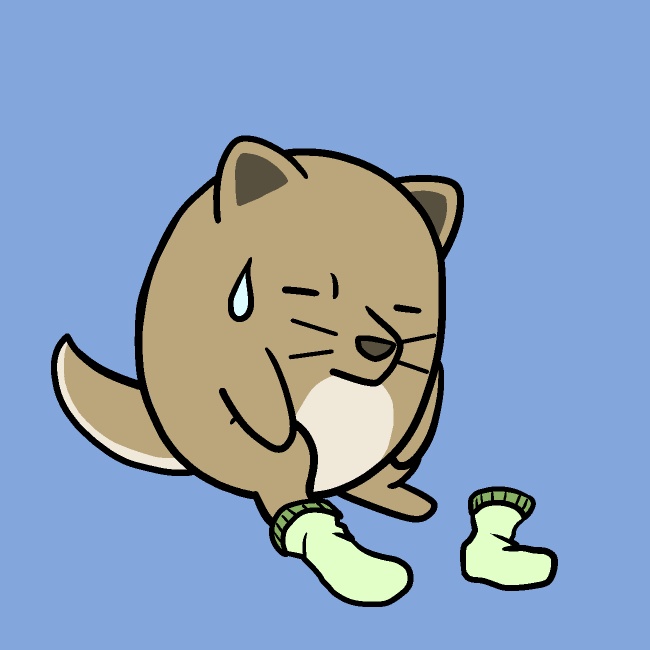 ぷるぷる靴下履きたい犬GIFアニメ