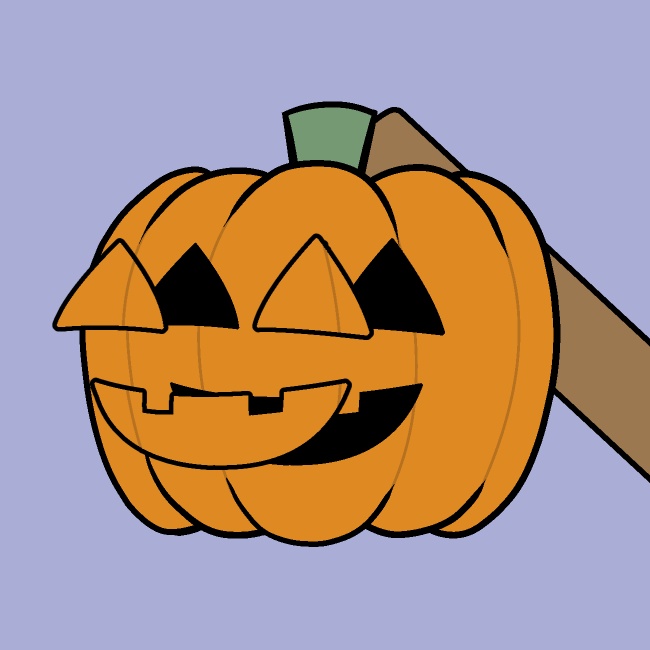 かぼちゃ叩いてハロウィーンGIFアニメ