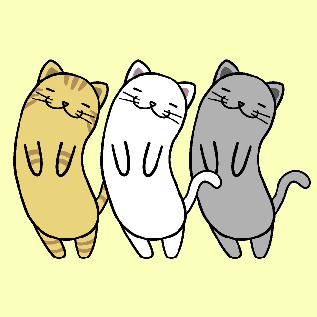 くねくねダンス3猫GIFアニメ