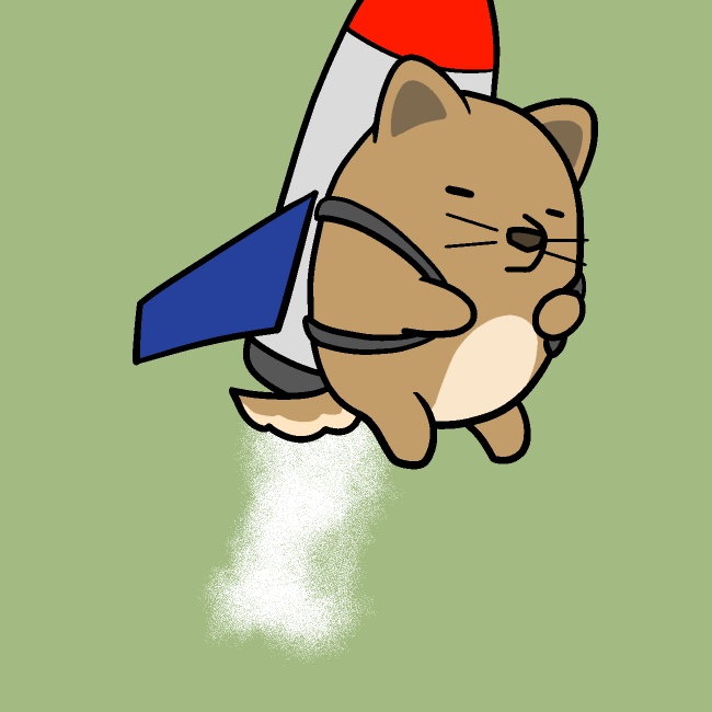 ロケット発射犬GIFアニメ