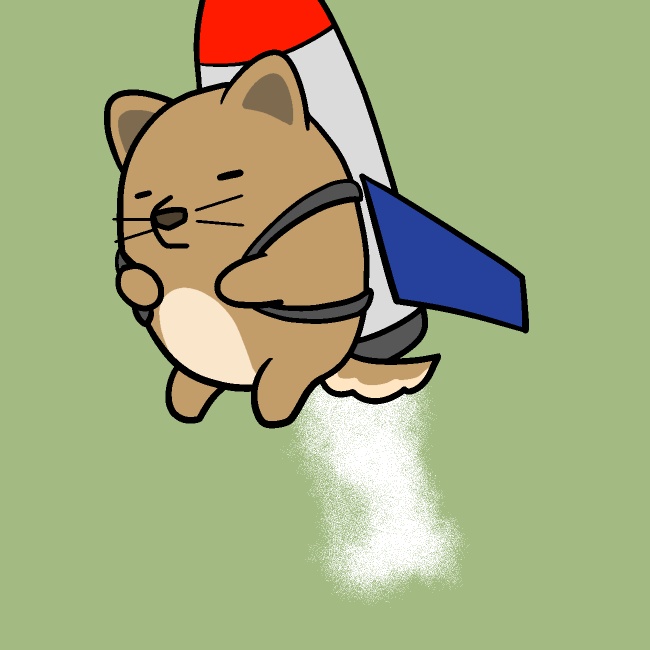 ロケット発射犬GIFアニメ