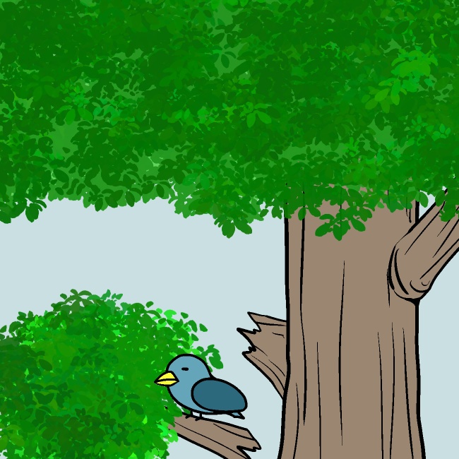 枝から落下鳥GIFアニメ