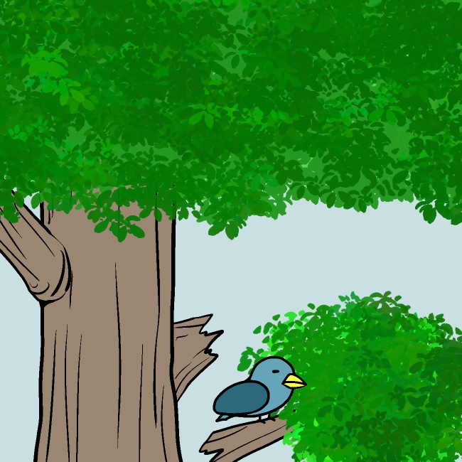 枝から落下鳥GIFアニメ