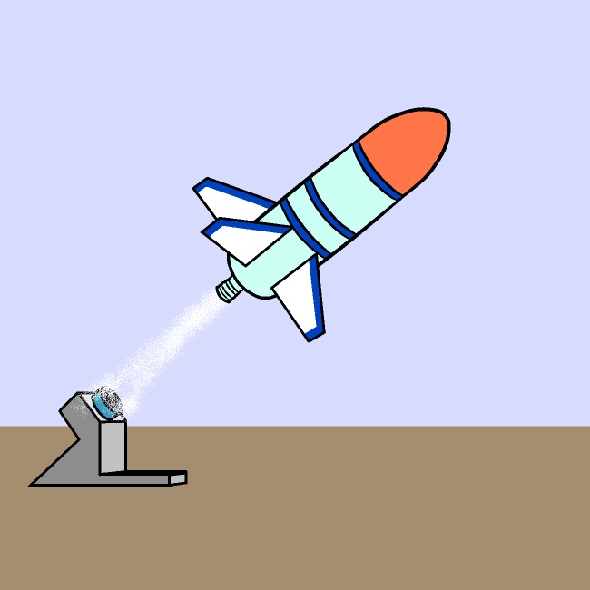 ペットボトルロケット失敗GIFアニメ