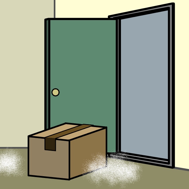 雑に荷物お届けGIFアニメ