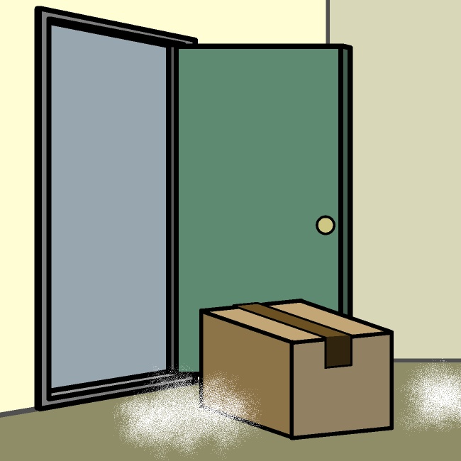 雑に荷物お届けGIFアニメ