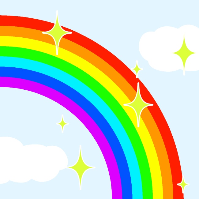 空に虹がかかるGIFアニメ