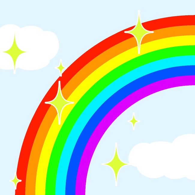 空に虹がかかるGIFアニメ