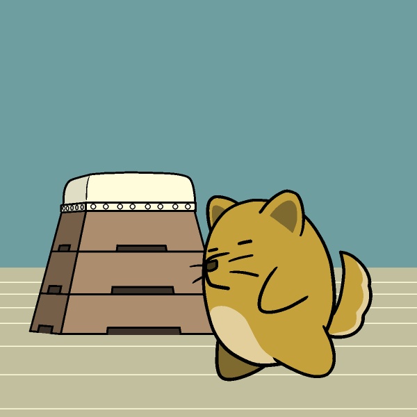 跳び箱跳ばない犬GIFアニメ