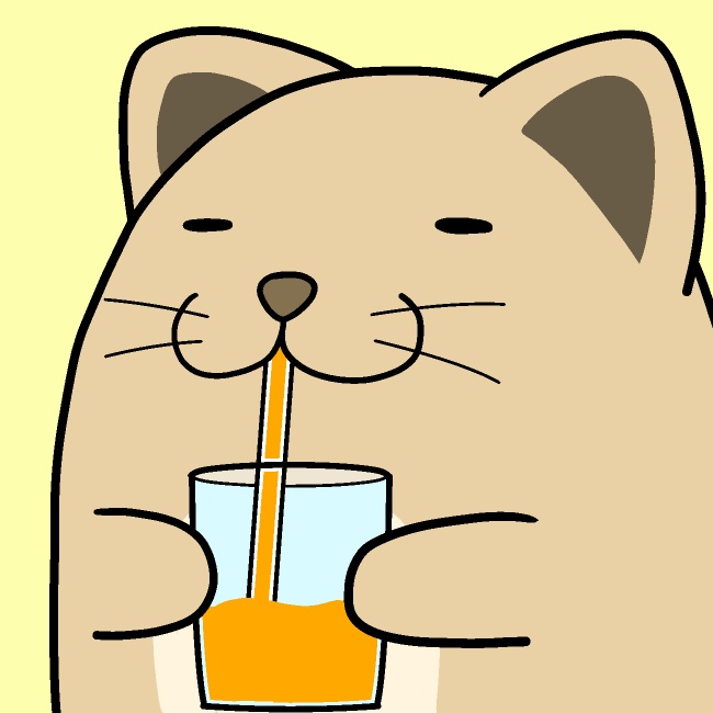 ジュースごくごく猫GIFアニメ