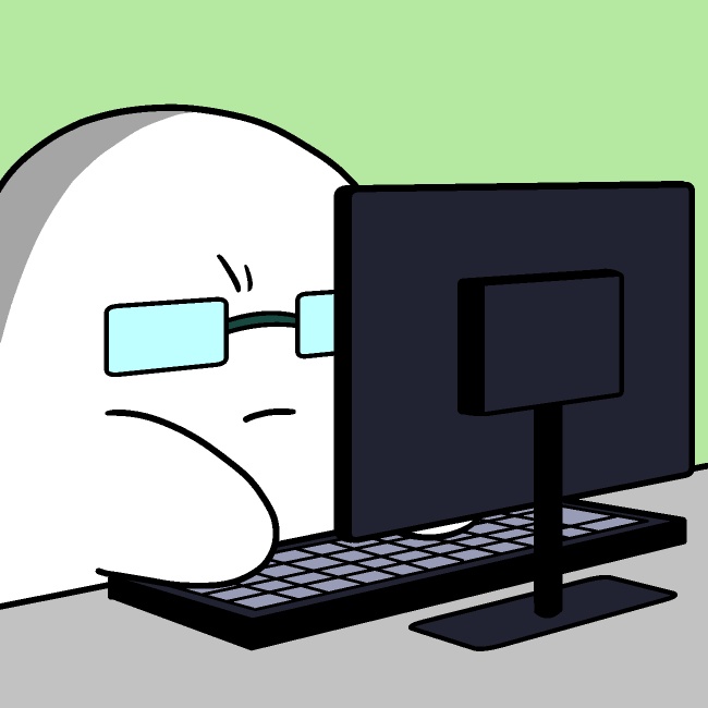 パソコンかちゃかちゃGIFアニメ