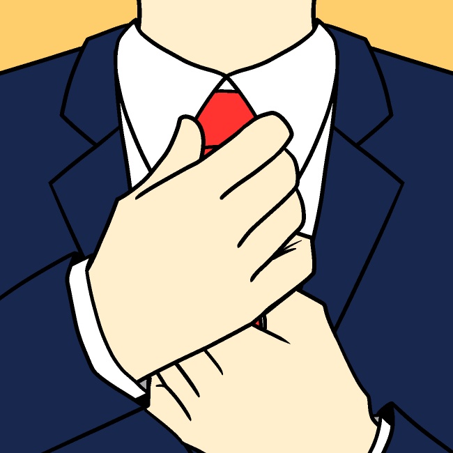 ネクタイきゅっ締めGIFアニメ