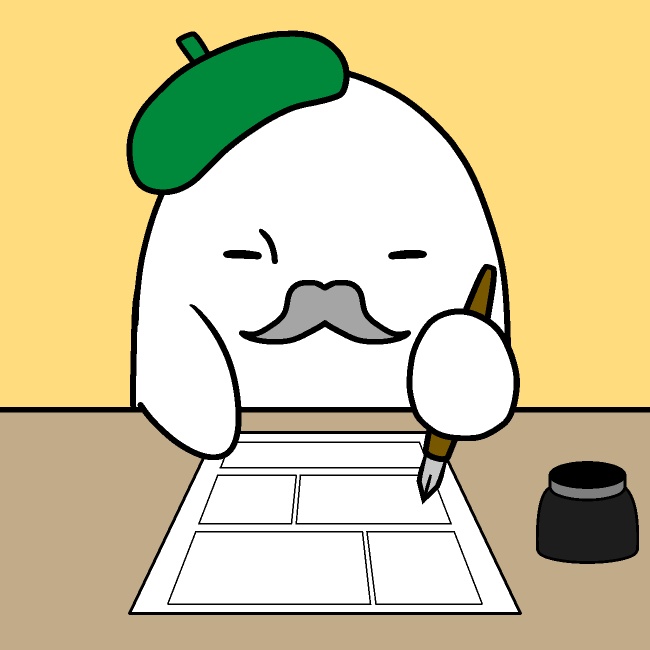 描き描き漫画家GIFアニメ