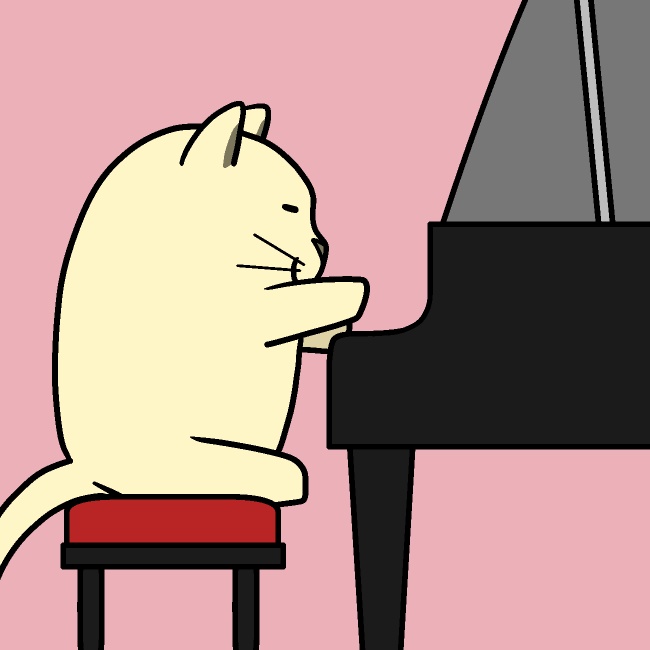 ピアノ演奏ネコGIFアニメ