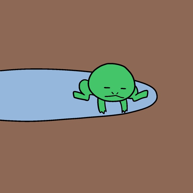 オタマジャクシからカエルへ成長GIFアニメ