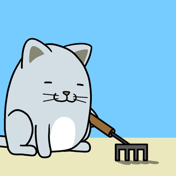 潮干狩りネコGIFアニメ