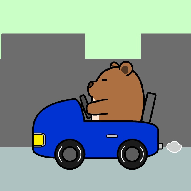 ブロロン車運転クマGIFアニメ